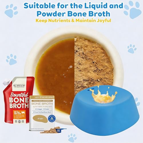 Slow Feeder Dog Bowl for Liquid Treats Anti-Slip Bone Broth Lick Bowl Rolling Ball Lick Toy for Dogs