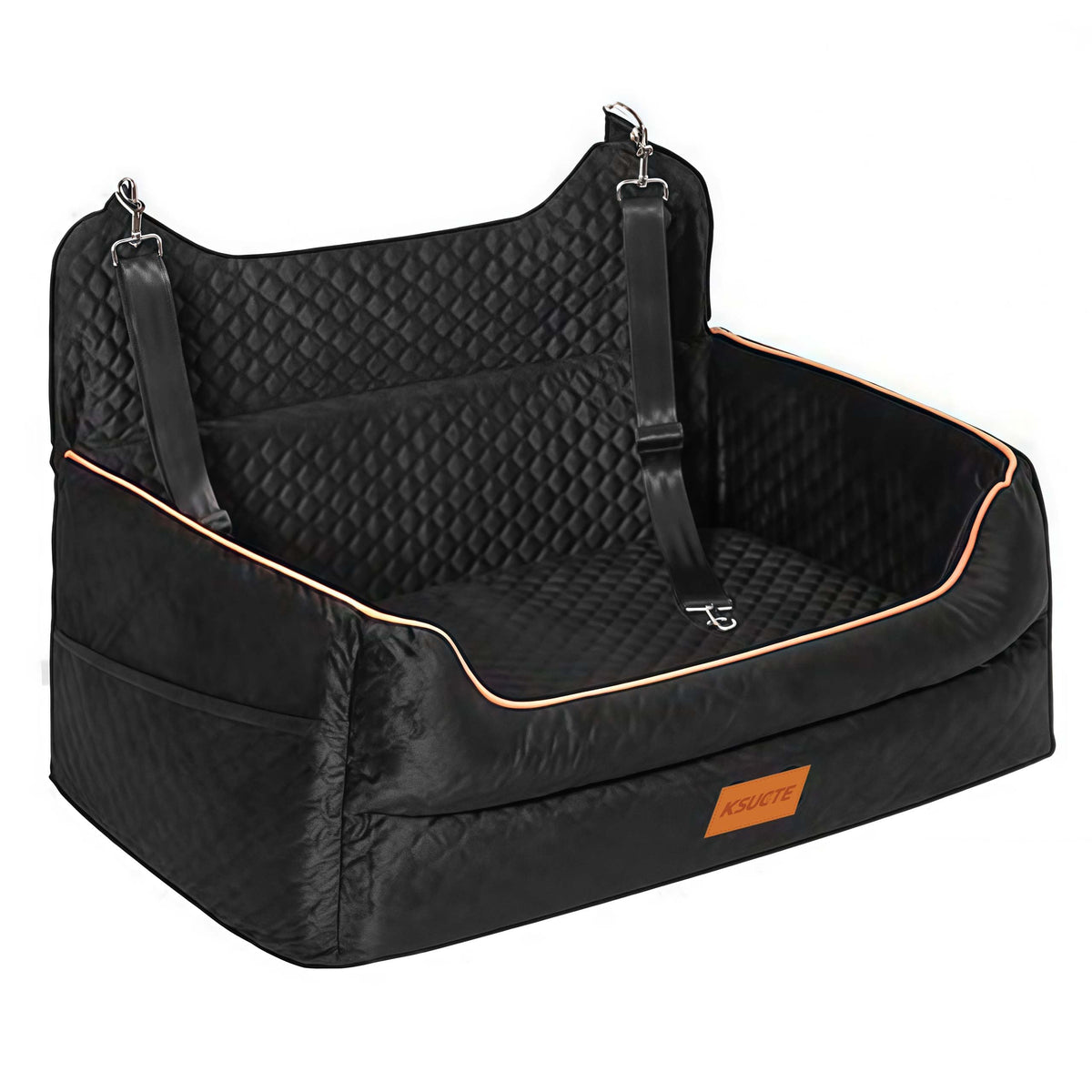 Dog Booster Car Seat for Large and Medium Dogs up to 55 lbs, Elevated Pet Travel Seat, Safety Belt, Storage, Blanket and Tether, for Front and Back Seats, Detachable and Washable